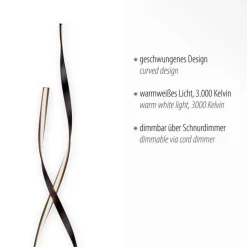 Wohnzimmerlampen|Metall Lampen*Paul Neuhaus Dimmbare LED Stehlampe in Rostbraun 140 cm 3000 K 26 W