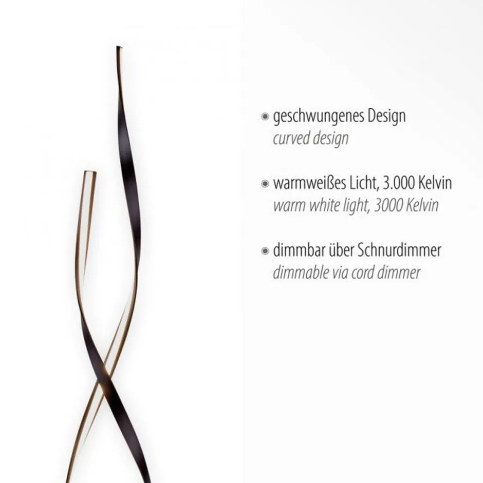 Wohnzimmerlampen|Metall Lampen*Paul Neuhaus Dimmbare LED Stehlampe in Rostbraun 140 cm 3000 K 26 W