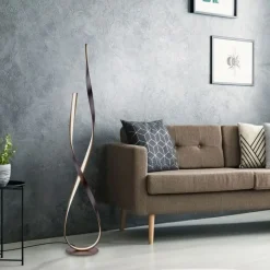 Wohnzimmerlampen|Metall Lampen*Paul Neuhaus Dimmbare LED Stehlampe in Rostbraun 140 cm 3000 K 26 W