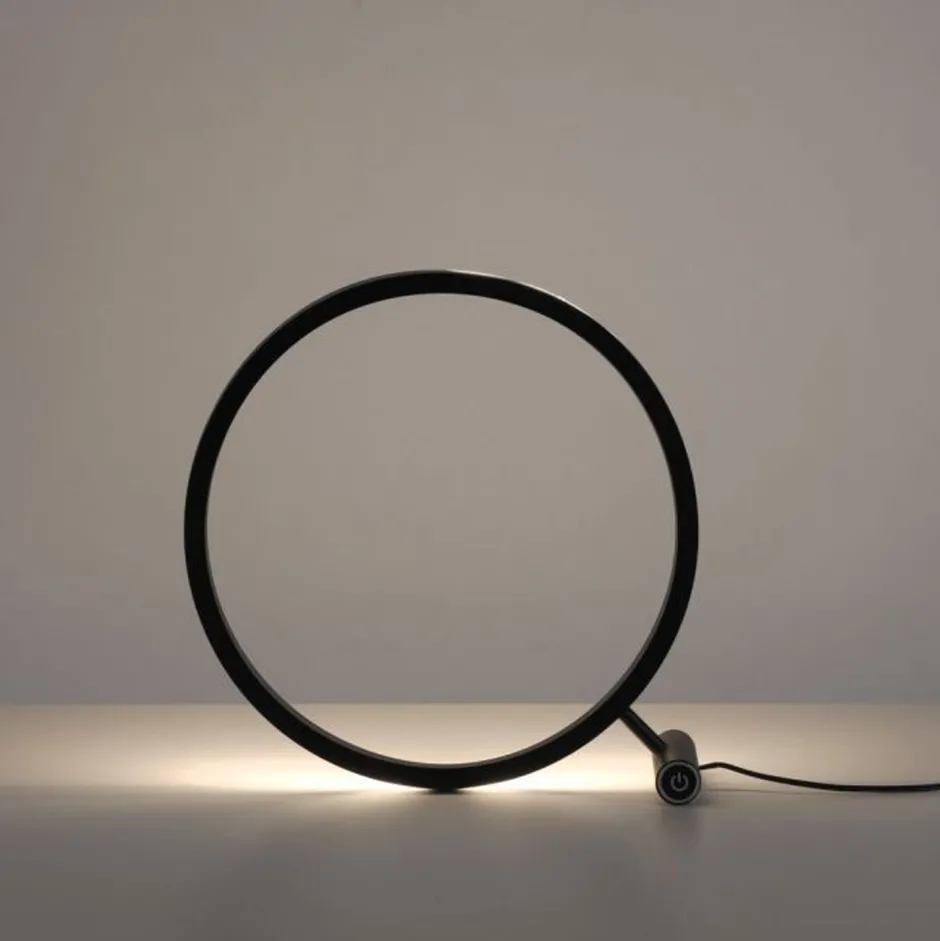 Wohnzimmerlampen|Schlafzimmer Lampen*Just Light Dimmbare LED Tischlampe Touch 28 cm Ring in Messing