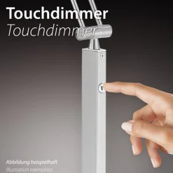 Wohnzimmerlampen|Schlafzimmer Lampen*Just Light Dimmbare LED Tischlampe Touch 28 cm Ring in Messing