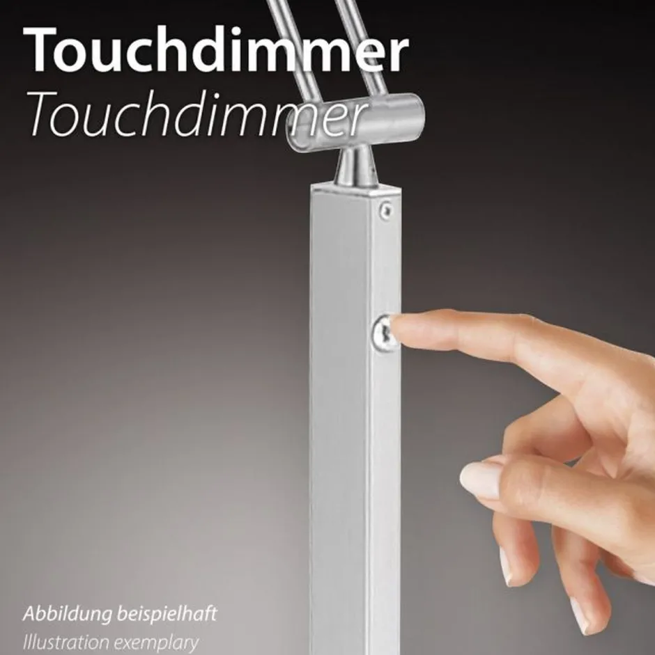 Wohnzimmerlampen|Schlafzimmer Lampen*Just Light Dimmbare LED Tischlampe Touch 28 cm Ring in Messing