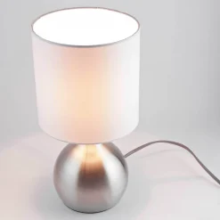 Searchlight Dimmbare Touch Schreibtischleuchte Touchdimmer Modern silbern< Tischlampen|Stofflampen