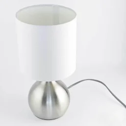 Searchlight Dimmbare Touch Schreibtischleuchte Touchdimmer Modern silbern< Tischlampen|Stofflampen