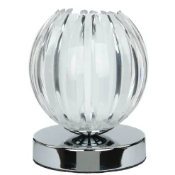 Glaslampen|Designerlampen*Searchlight Dimmbare Touch Tischleuchte Touchdimmer Modern chrom