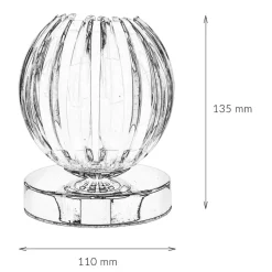 Glaslampen|Designerlampen*Searchlight Dimmbare Touch Tischleuchte Touchdimmer Modern chrom