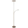 Led Lampen|Stehlampen*Steinhauer Dimmbarer LED Deckenfluter mit Lesearm in Bronze 185 cm