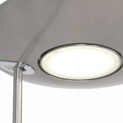 Wohnzimmerlampen|Metall Lampen*Steinhauer Dimmbarer LED Deckenfluter mit Lesearm in Stahl 185 cm