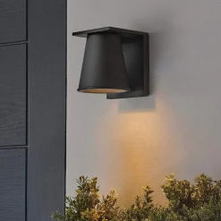 Stofflampen|Außenwandleuchten*Elstead Downlight Terrasse Schwarz LED GU10 klein H: 15,4 cm