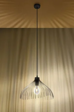 Sollux Draht Hängelampe Schwarz Ø40cm E27 Pendelleuchte< Hängelampen|Esszimmer Lampen