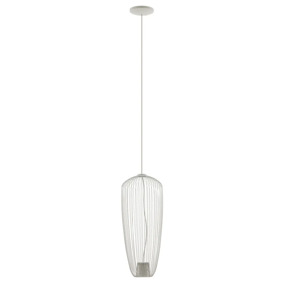 Hängelampen|Wohnzimmerlampen*Nowodvorski Draht Pendelleuchte Metall Seidengrau B:27 cm GU10