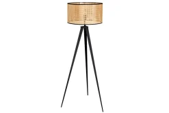 Bürolampen|Stehlampen*Invicta Interior Dreibein Stehlampe Holz Kunststoff Wiener Geflecht E27