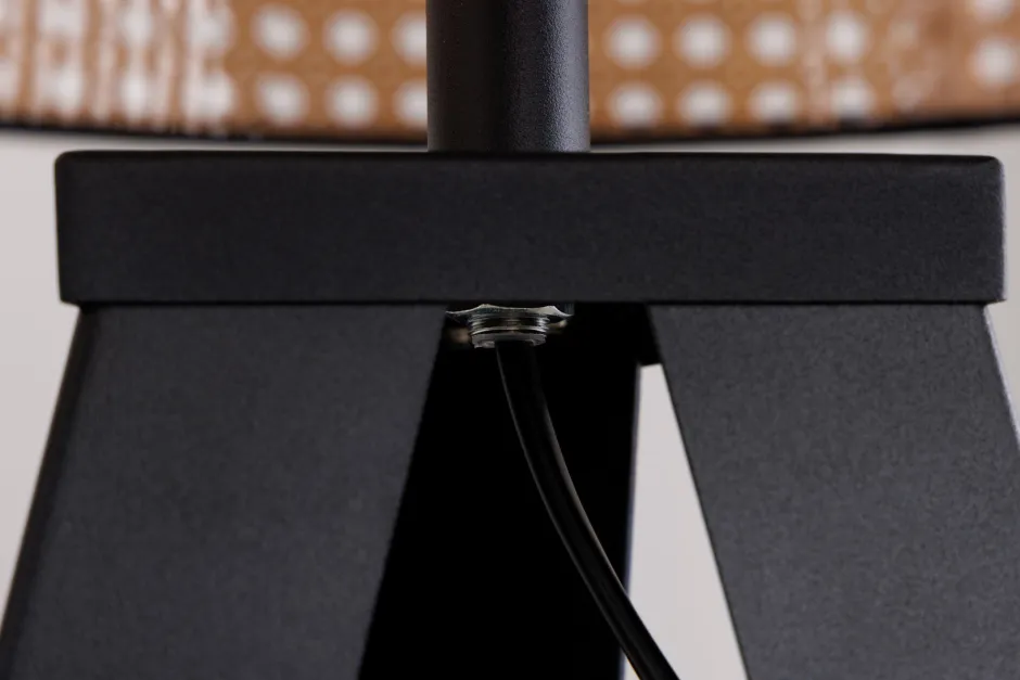 Bürolampen|Stehlampen*Invicta Interior Dreibein Stehlampe Holz Kunststoff Wiener Geflecht E27