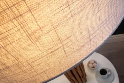 Bürolampen|Stofflampen*Invicta Interior Dreibein Stehleuchte Holz Leinen Ablage 153 cm blendarm