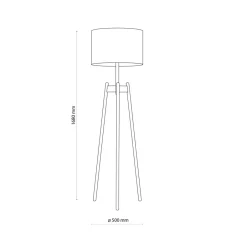 Lampen Aus Aller Welt|Stofflampen*TK Lighting Dreibein Stehleuchte Holz Stoff 168 cm E27 Natur Schwarz