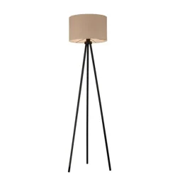 Just Light Dreibein Stehleuchte Stoff Beige blendarm E27 160 cm< Wohnzimmerlampen|Stofflampen