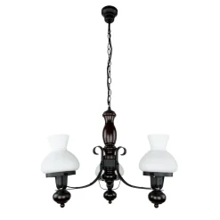 Easylight Echt-Holz Kronleuchter Metall Glas 3-flmg Landhaus< Hängelampen|Esszimmer Lampen