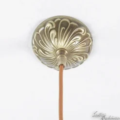 Deckenleuchten|Flurlampen*Giovanni Battista Echt-Messing Hängelampe mit Ornament & Glasschirm