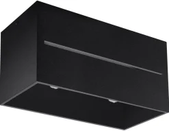 Deckenleuchten|Flurlampen*Sollux Eckige Deckenleuchte CAMILLIA Schwarz Aluminium B:20cm