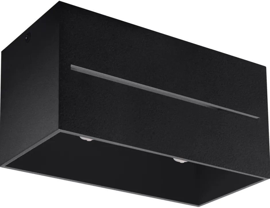 Deckenleuchten|Flurlampen*Sollux Eckige Deckenleuchte CAMILLIA Schwarz Aluminium B:20cm