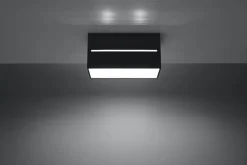 Deckenleuchten|Flurlampen*Sollux Eckige Deckenleuchte CAMILLIA Schwarz Aluminium B:20cm