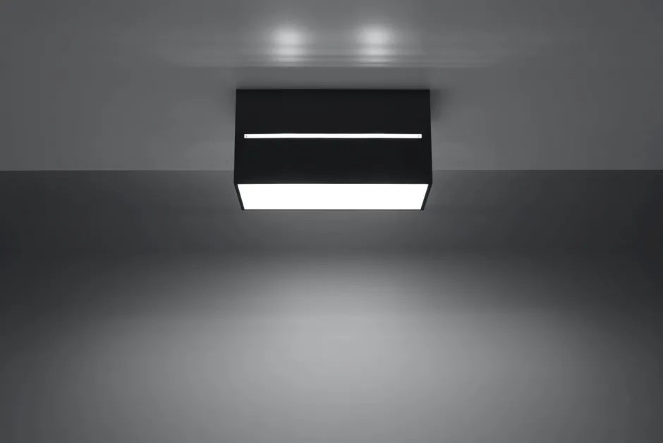 Deckenleuchten|Flurlampen*Sollux Eckige Deckenleuchte CAMILLIA Schwarz Aluminium B:20cm