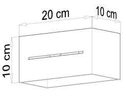 Deckenleuchten|Flurlampen*Sollux Eckige Deckenleuchte CAMILLIA Schwarz Aluminium B:20cm
