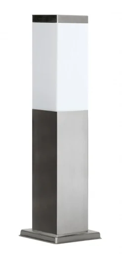 Metall Lampen|Wegeleuchten*SU-MA Eckige Pollerleuchte BETULA Edelstahl 45cm in