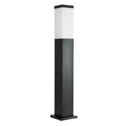 Metall Lampen|Wegeleuchten*SU-MA Eckige Pollerleuchte Schwarz Edelstahl 65cm