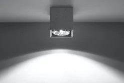 Moderne Lampen|Küchenlampen*Sollux Eckiger Deckenspot Beton GU10 klein Wohnzimmer Flur