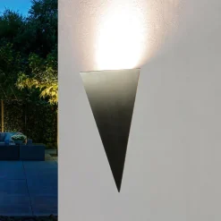 Harms Import Edelstahl Außenwandleuchte Dreieck LED< Metall Lampen|Led Außenleuchten