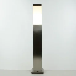Metall Lampen|Wegeleuchten*SU-MA Edelstahl Pollerleuchte in Silber 65cm eckig E27