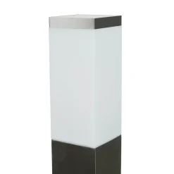 Metall Lampen|Wegeleuchten*SU-MA Edelstahl Pollerleuchte in Silber 65cm eckig E27