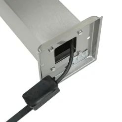 Metall Lampen|Wegeleuchten*SU-MA Edelstahl Pollerleuchte in Silber 65cm eckig E27