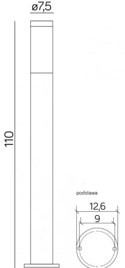 SU-MA Edelstahl Wegeleuchte 110 cm IP44 wetterfest< Metall Lampen|Wegeleuchten
