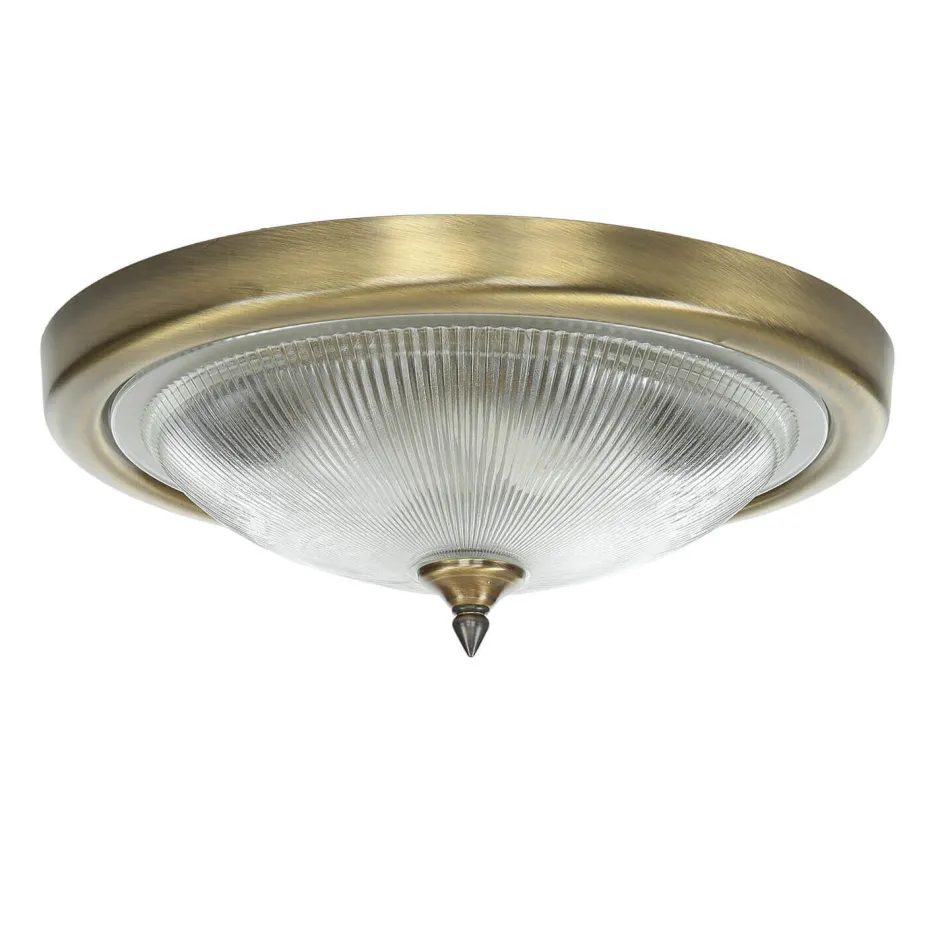 Wohnzimmerlampen|Glaslampen*Lido Edle Deckenleuchte ELENI Riffelglas rund Wohnzimmer