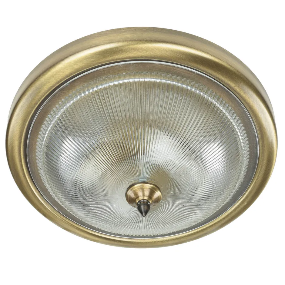 Wohnzimmerlampen|Glaslampen*Lido Edle Deckenleuchte ELENI Riffelglas rund Wohnzimmer