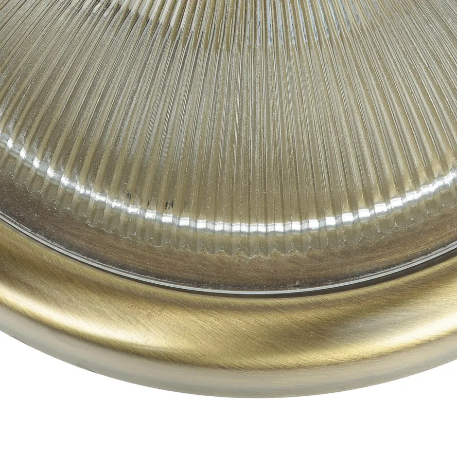 Wohnzimmerlampen|Glaslampen*Lido Edle Deckenleuchte ELENI Riffelglas rund Wohnzimmer