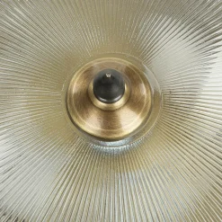 Wohnzimmerlampen|Glaslampen*Lido Edle Deckenleuchte ELENI Riffelglas rund Wohnzimmer