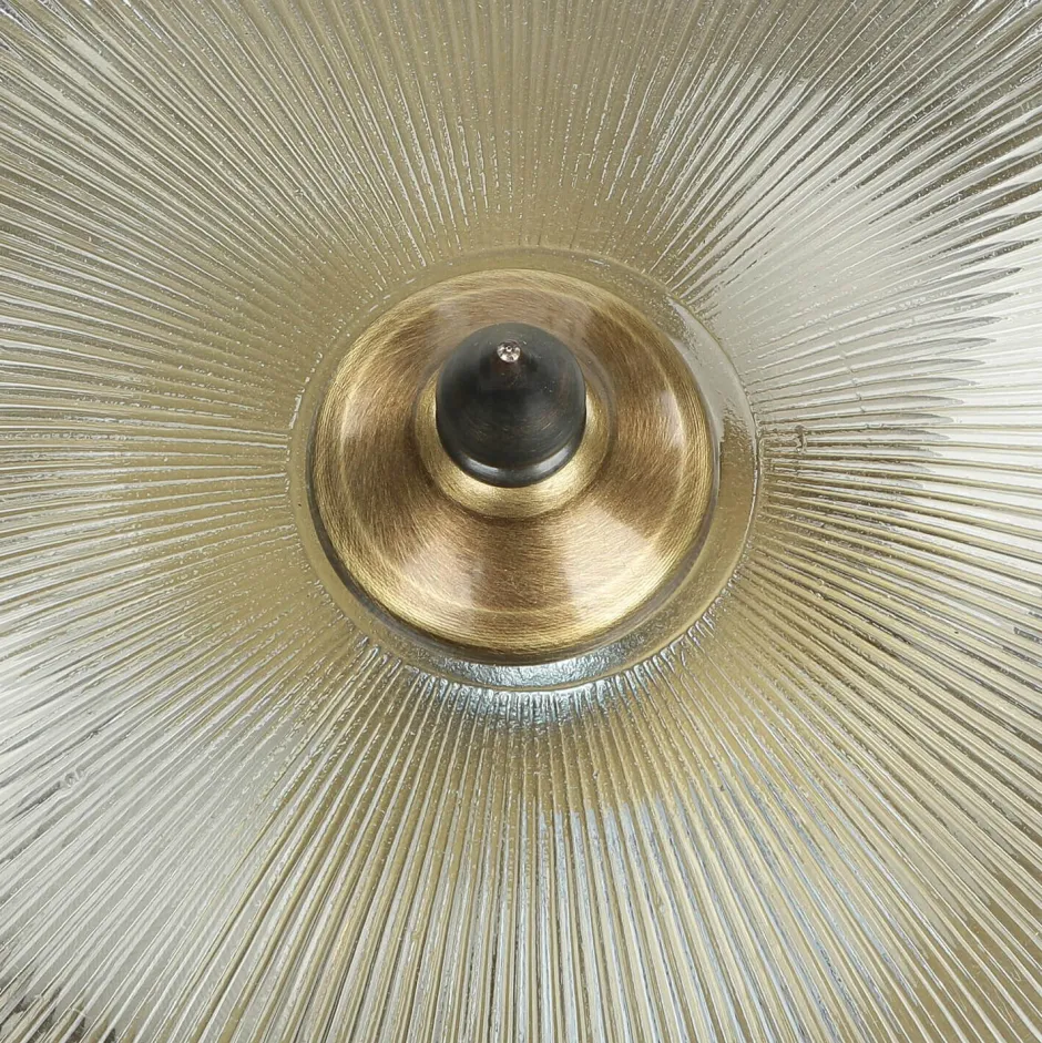 Wohnzimmerlampen|Glaslampen*Lido Edle Deckenleuchte ELENI Riffelglas rund Wohnzimmer