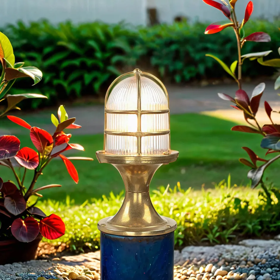 Lido Edle Gartenleuchte FESTOS Messing Maritim H:30cm< Rustikale Lampen|Messinglampen