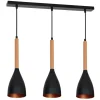 Luminex Edle Pendellampe Metall Holz 3xE27 höhenverstellbar< Hängelampen|Esszimmer Lampen