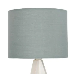 Trio Reality Edle Tischlampe Holz Stoffschirm Grau 31cm Ø17cm< Stofflampen|Holzlampen