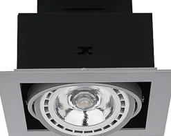 Nowodvorski Einbauleuchte eckig B: 19 cm Metall Grau GU10 schwenkbar< Spots