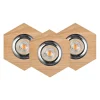 Spot Light Einbauspot 3-er Set Holz Metall beweglich mit LED< Moderne Lampen|Spots