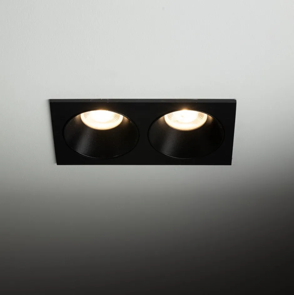 TK Lighting Einbauspot Schwarz IP65 Metall Glas GU10 2-flammig< Metall Lampen|Moderne Außenleuchten
