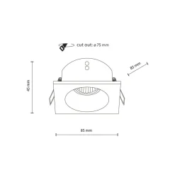 Metall Lampen|Moderne Außenleuchten*TK Lighting Einbauspot Schwarz Metall IP65 GU10 B:8,5 cm wetterfest
