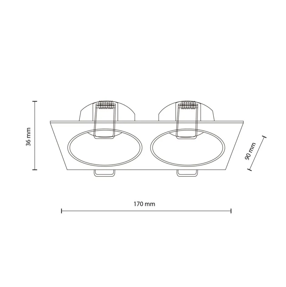 TK Lighting Einbauspot Weiß IP65 Metall Glas GU10 2-flammig< Metall Lampen|Moderne Außenleuchten
