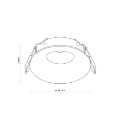 TK Lighting Einbaustrahler Decke rund Ø 84 mm Schwarz GU10 IP44< Spots|Badezimmer Lampe