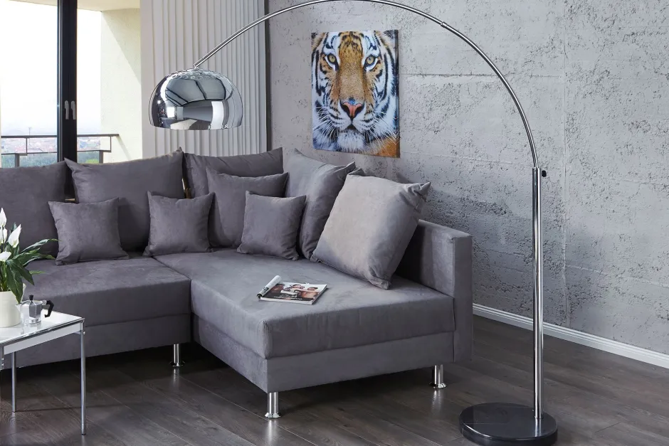 Schlafzimmer Lampen|Retro Lampen*Invicta Interior Elegant Standleuchte Retro 170cm Chrom verstellbar